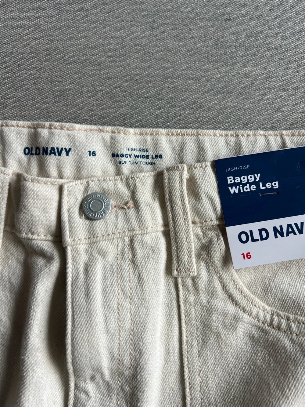 Old Navy Off-White Wide Leg Jeans